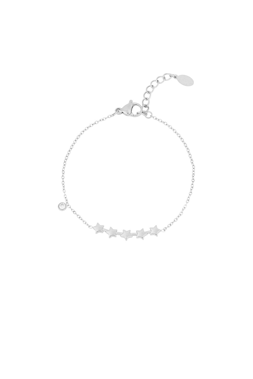 Zilverkleurig Shining Stars Sterren Armband stainless steel armband dames waterproof hypoallergeen