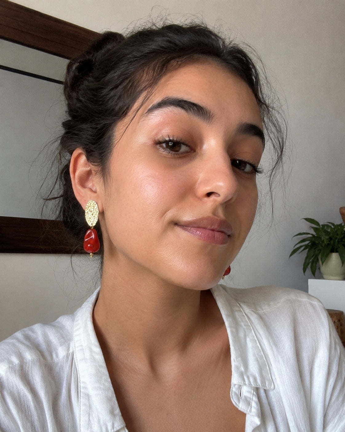 Ruby-red Drop Earrings