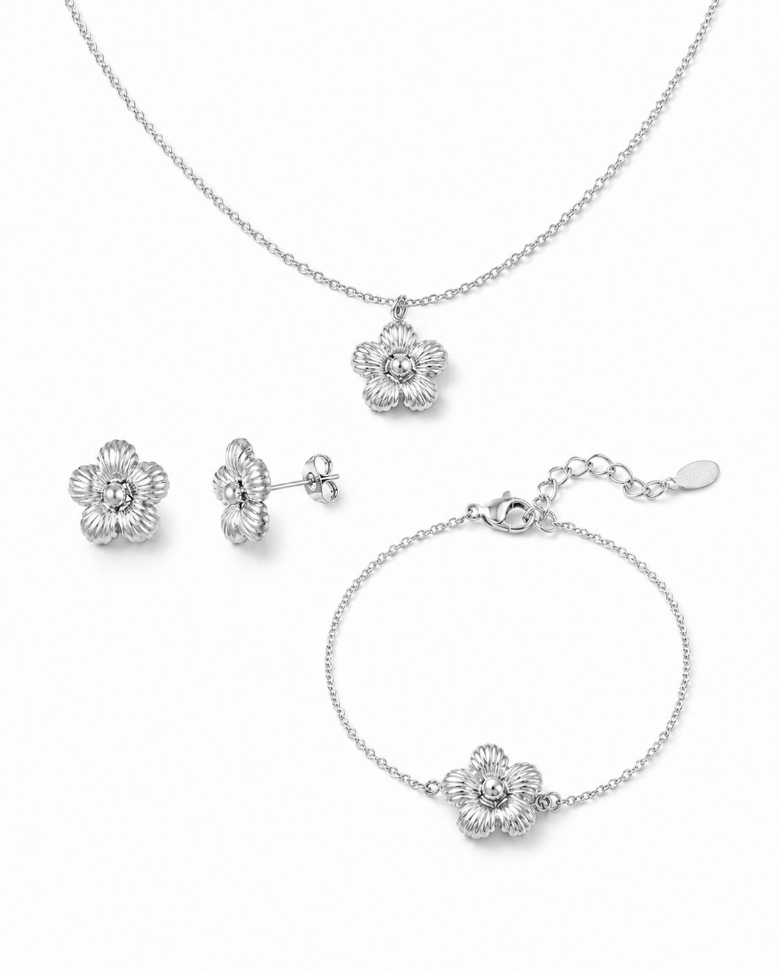 Bloom Botanical Blumen-Set Kette + Armband + Ohrringe