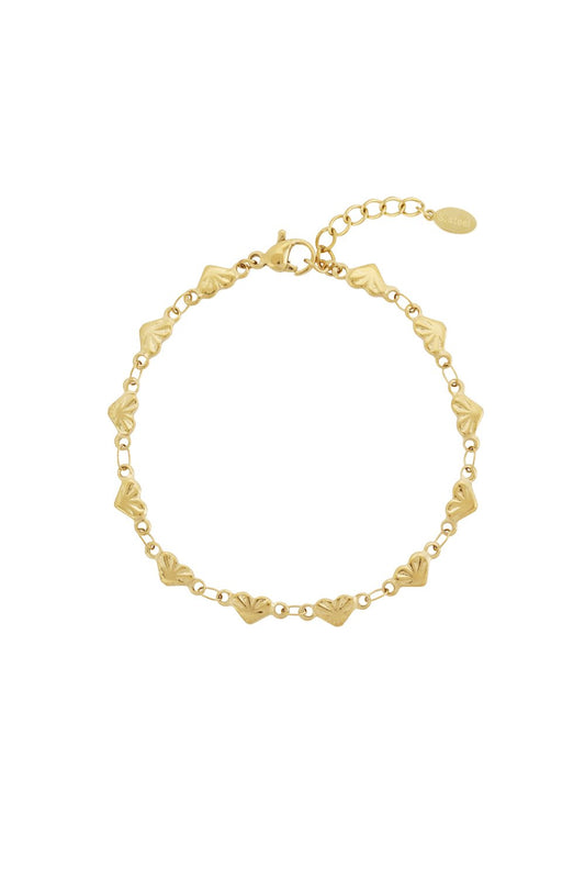 Gold Strong Hearth Hearts Bracelet stainless steel bracelet women's waterproof hypoallergeen