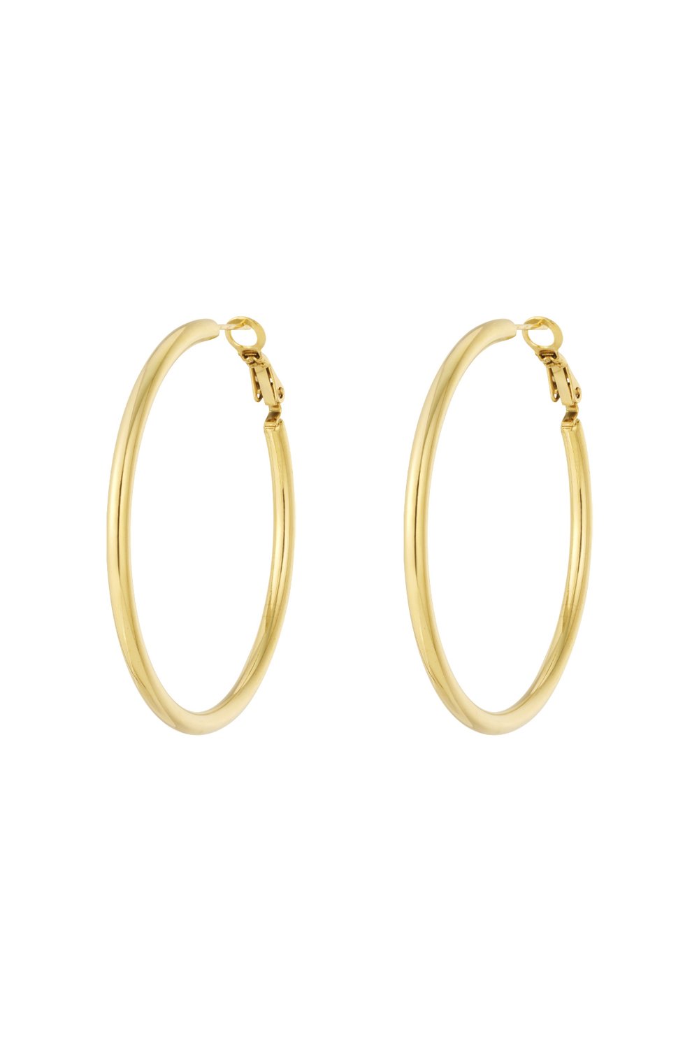 Goudkleurige Hoops 5CM Oorbellen stainless steel oorbellen dames waterproof hypoallergeen