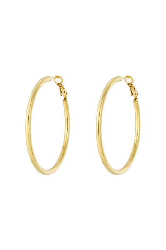 Goudkleurige Hoops 5CM Oorbellen stainless steel oorbellen dames waterproof hypoallergeen