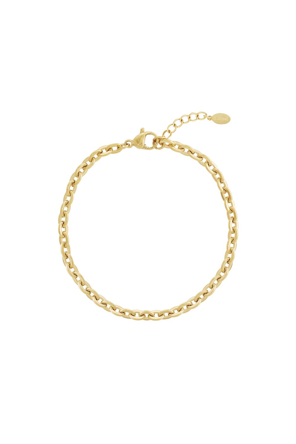 Gold Link Line Chain Bracelet