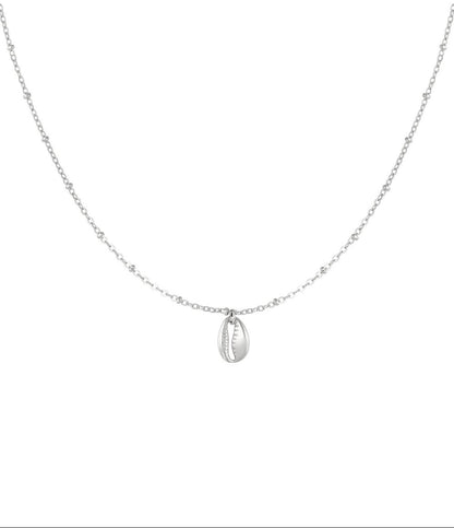 Zilverkleurige Schelp Ketting stainless steel ketting dames waterproof hypoallergeen