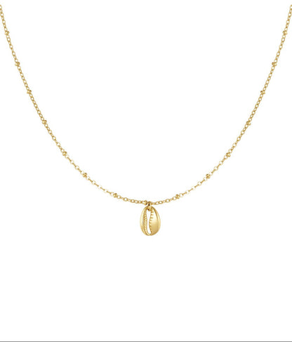 Goudkleurige Schelp Ketting stainless steel ketting dames waterproof hypoallergeen