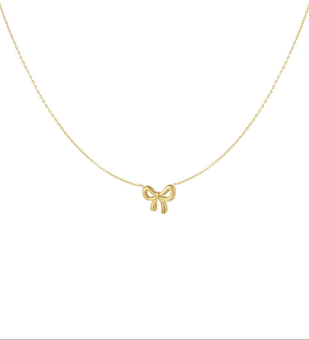 Goudkleurige Strik ketting stainless steel ketting dames waterproof hypoallergeen