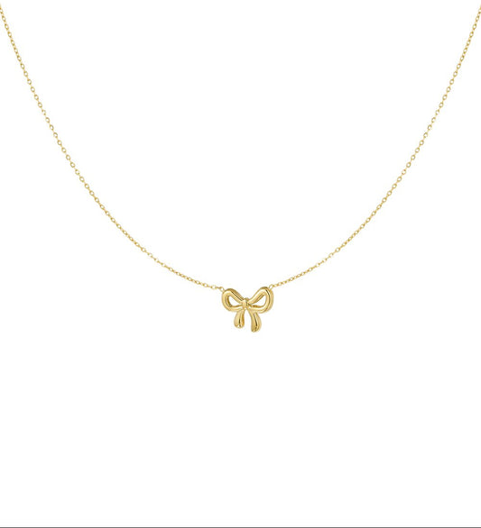 Goudkleurige Strik ketting stainless steel ketting dames waterproof hypoallergeen