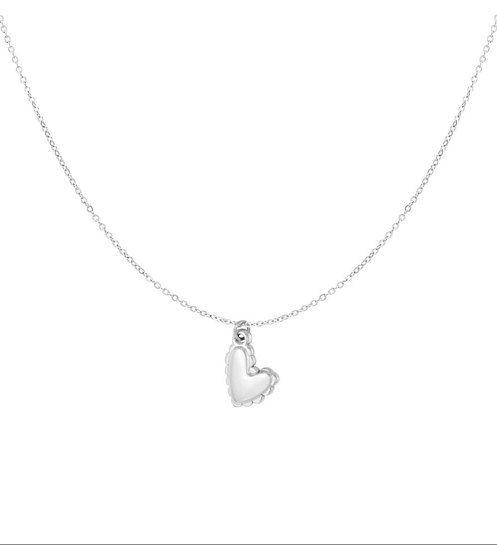 Silver Pure Hearth Heart Necklace stainless steel necklace women's waterproof hypoallergeen