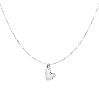 Silver Pure Hearth Heart Necklace stainless steel necklace women's waterproof hypoallergeen