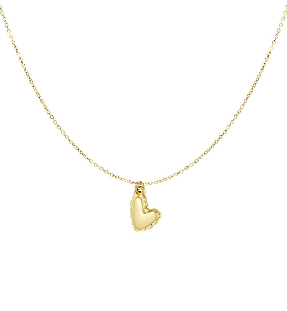 Gold Pure Hearth Heart Necklace stainless steel necklace women's waterproof hypoallergeen