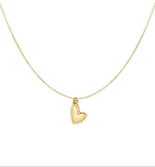 Goudkleurige Pure Hearth Hartje Ketting stainless steel ketting dames waterproof hypoallergeen