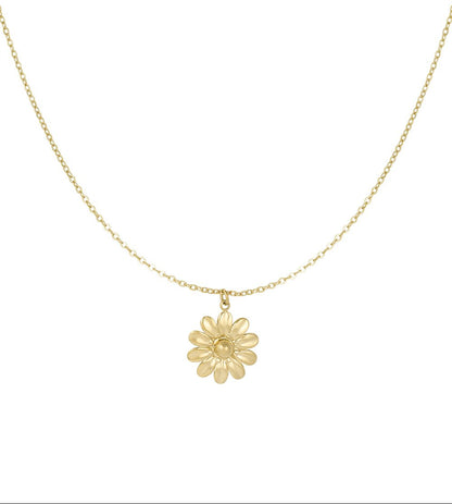Goudkleurige Blossom Bloem Ketting stainless steel ketting dames waterproof hypoallergeen