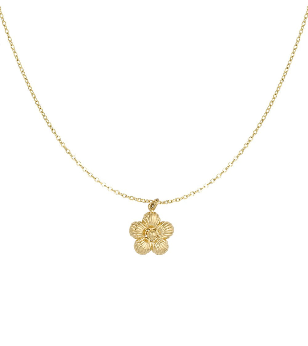 Goudkleurige Daisy Bloem Ketting stainless steel ketting dames waterproof hypoallergeen