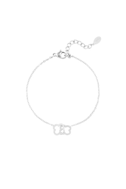 Silver Linked Luck Clovers Bracelet stainless steel bracelet women's waterproof hypoallergeen