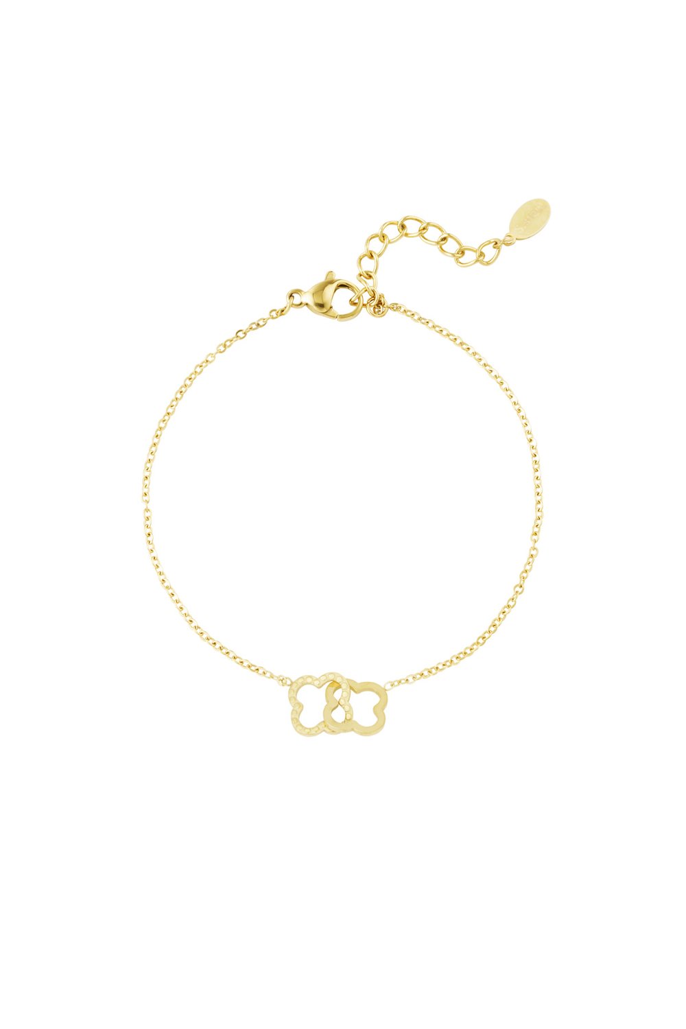 Gold Linked Luck Clovers Bracelet stainless steel bracelet women's waterproof hypoallergeen