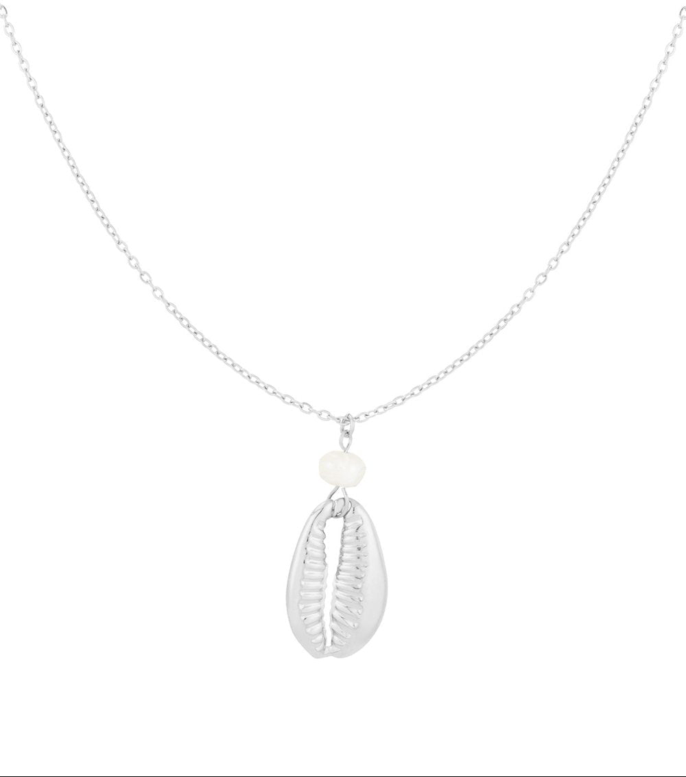 Silver Sandy Shores Shells Necklace stainless steel necklace women's waterproof hypoallergeen