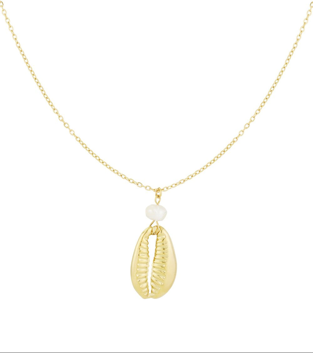 Gold Sandy Shores Shells Necklace stainless steel necklace women's waterproof hypoallergeen