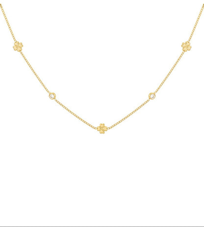 Gold Lucky Fortune Clovers Necklace stainless steel necklace women's waterproof hypoallergeen