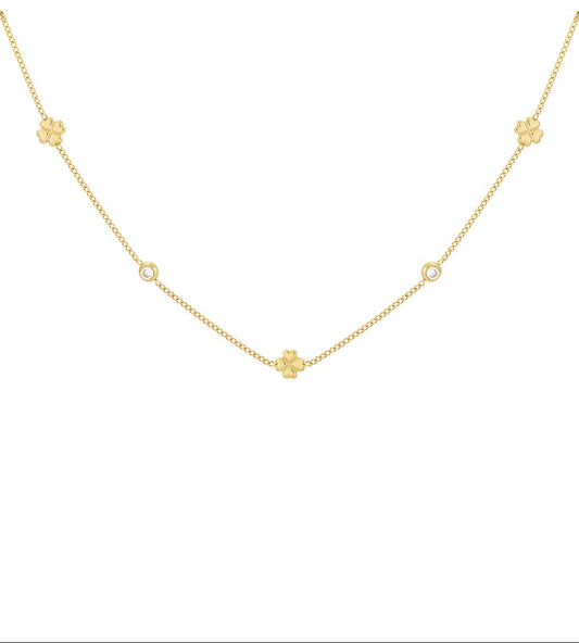 Gold Lucky Fortune Clovers Necklace stainless steel necklace women's waterproof hypoallergeen