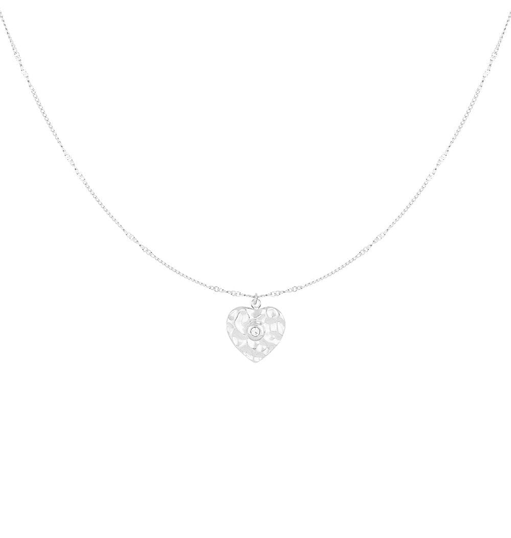 Zilverkleurige True Hearth Hartje Ketting stainless steel ketting dames waterproof hypoallergeen