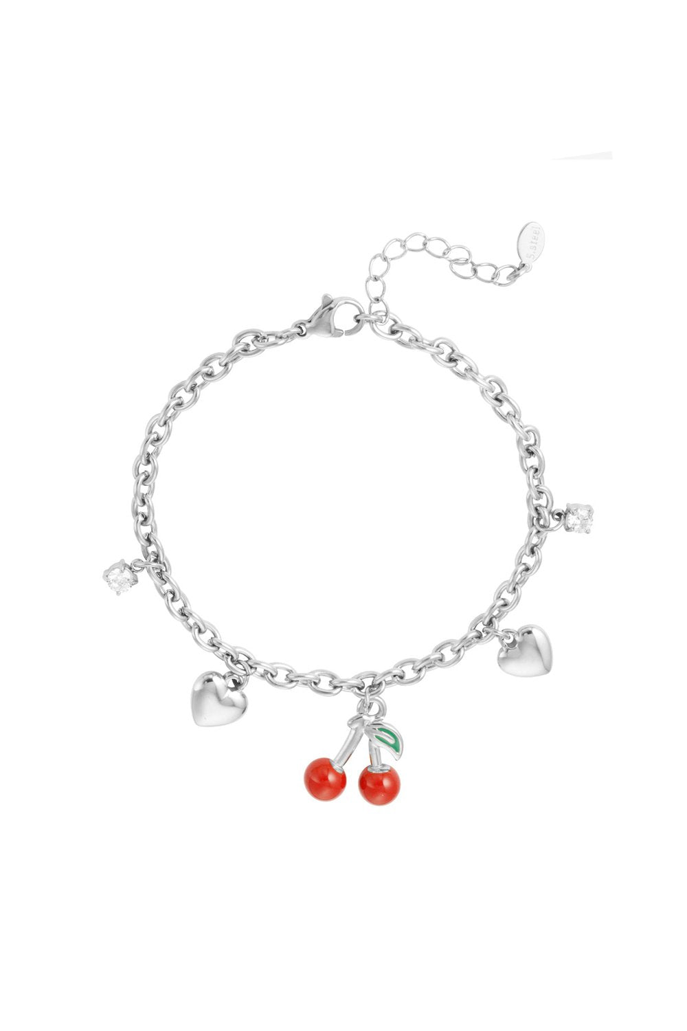 Silver Cherish Charm Charm Bracelet stainless steel bracelet women's waterproof hypoallergeen