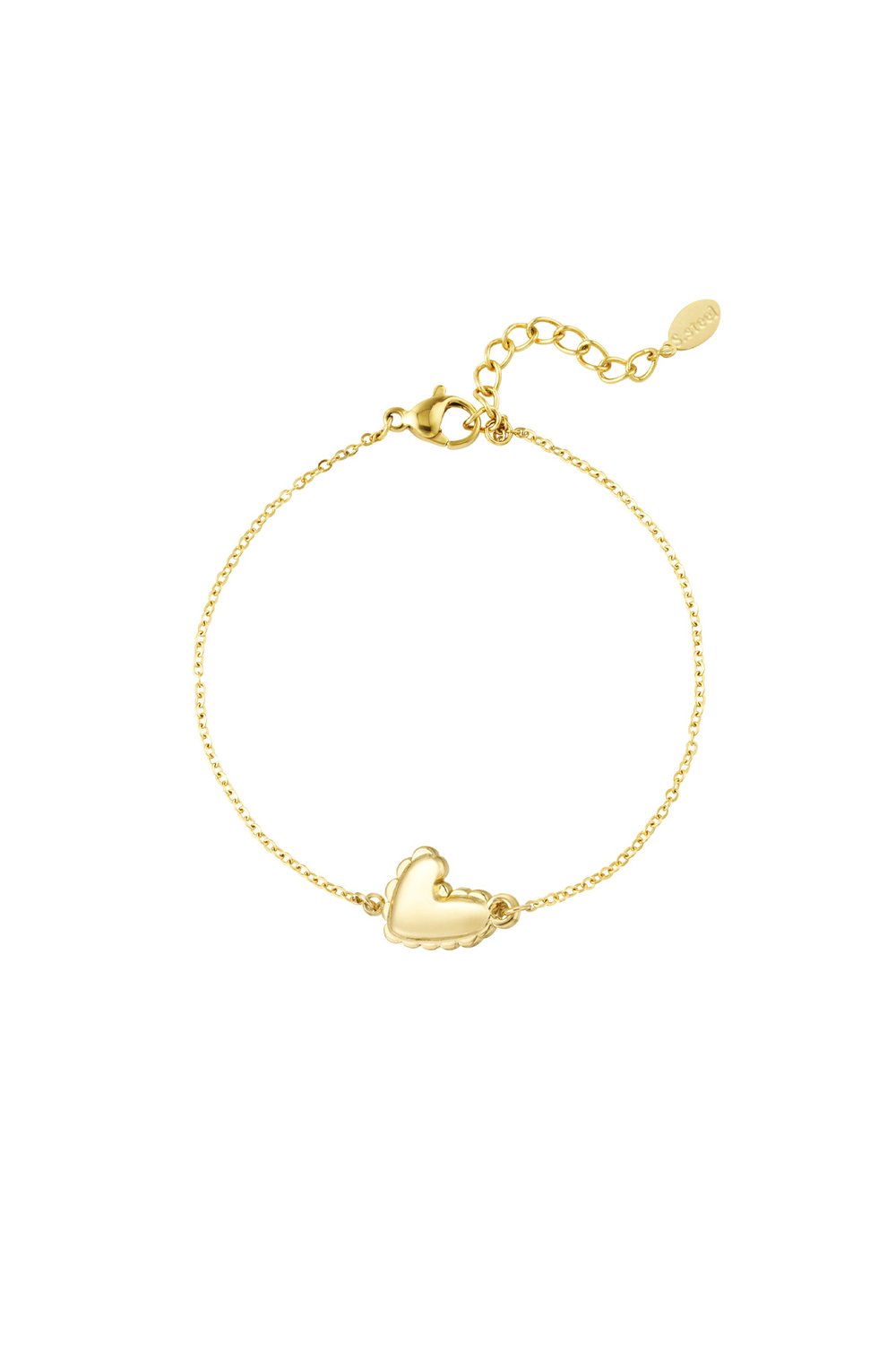Goudkleurige Pure Hearth Hartje Armband stainless steel armband dames waterproof hypoallergeen