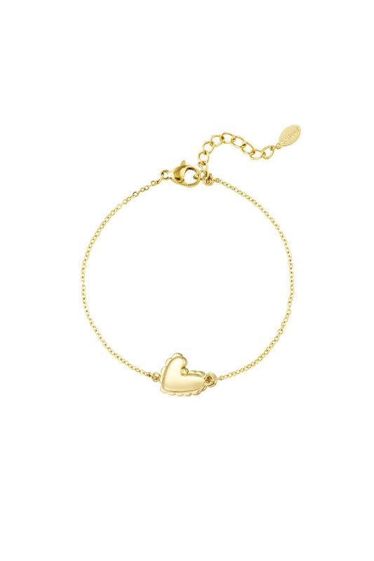 Gold Pure Hearth Heart Bracelet stainless steel bracelet women's waterproof hypoallergeen