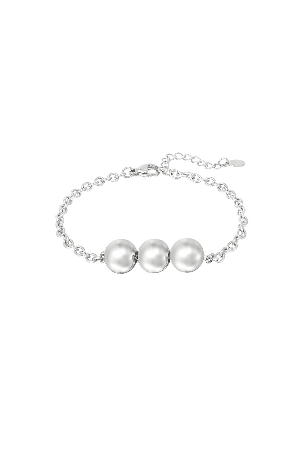 Silver Three Wishes Pearl Bracelet stainless steel bracelet women's waterproof hypoallergeen