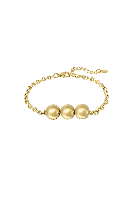 Gold Three Wishes Pearl Bracelet stainless steel bracelet women's waterproof hypoallergeen