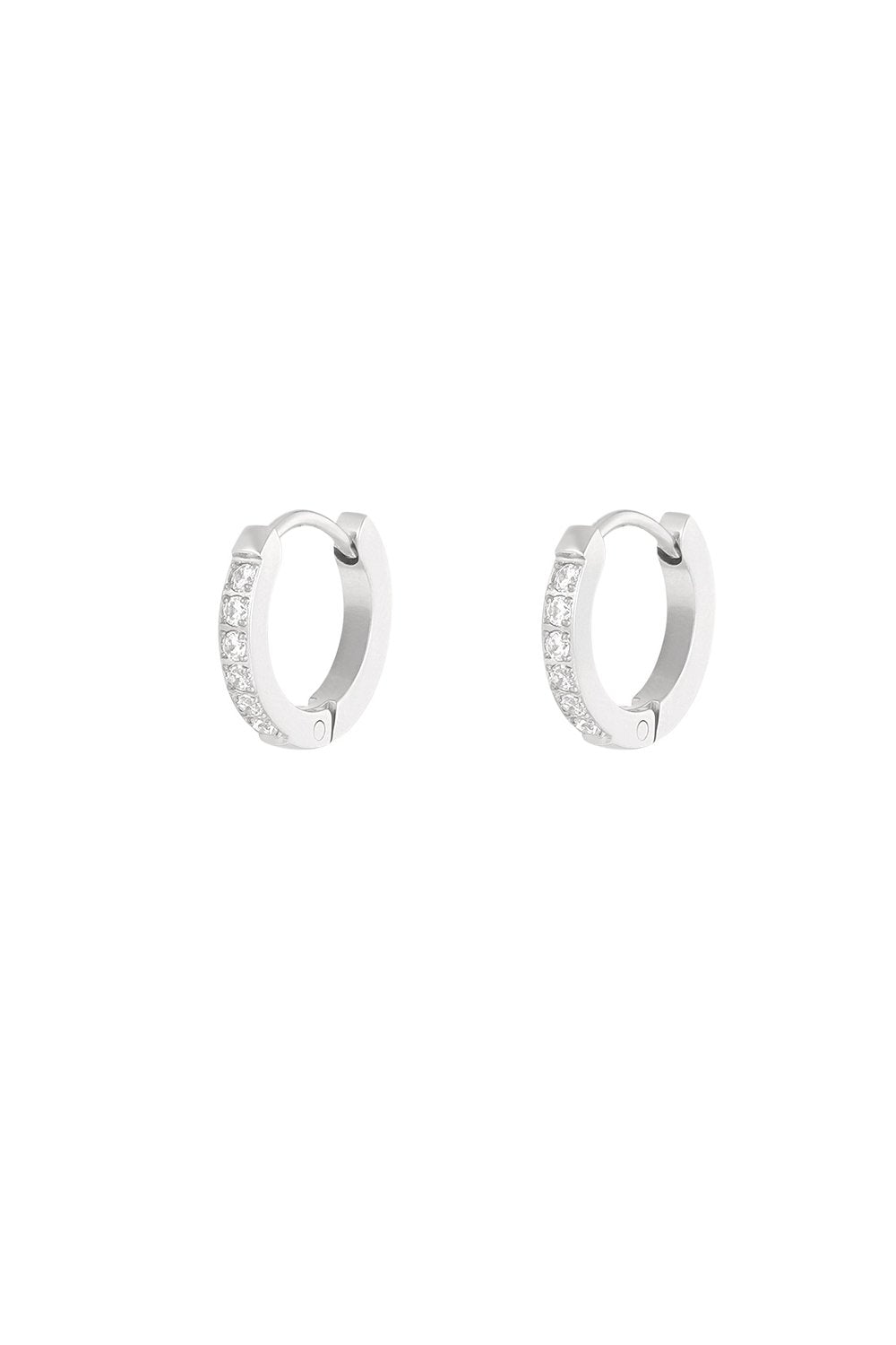 Silver Diamond Dazzle Hoops Earrings stainless steel earrings women's waterproof hypoallergeen