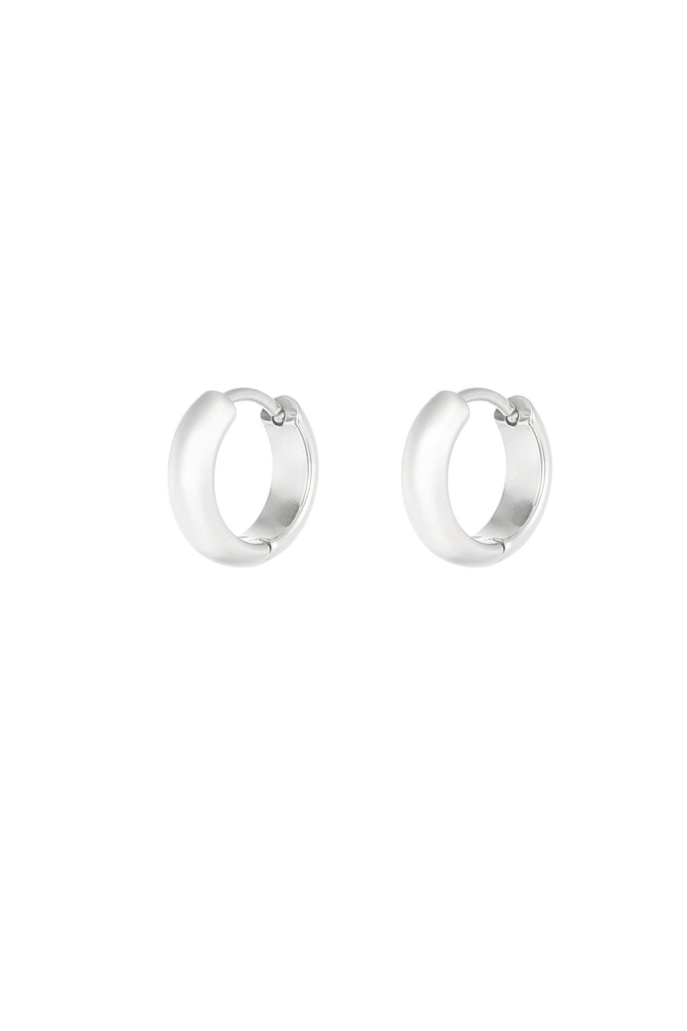 Silver fine line hoops earrings stainless steel earrings women's waterproof hypoallergeen