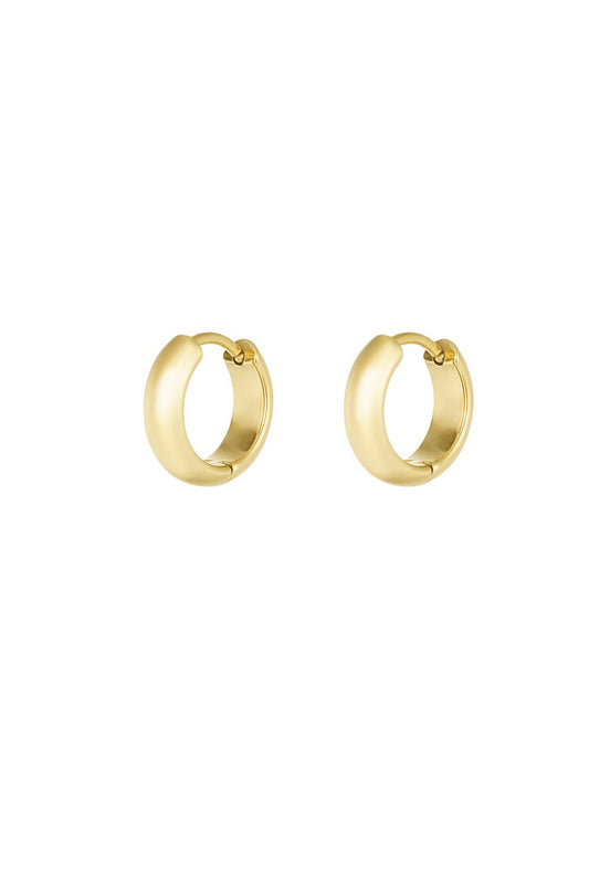 Goudkleurige fine line hoops oorbellen stainless steel oorbellen dames waterproof hypoallergeen