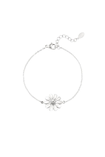 Zilverkleurig Margriet Bloem Armband stainless steel armband dames waterproof hypoallergeen