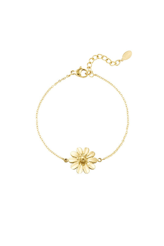 Gold Daisy Flower Bracelet stainless steel bracelet women's waterproof hypoallergeen