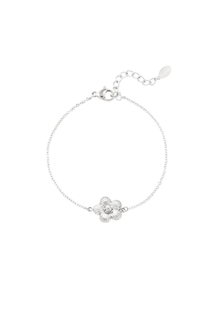 Silver Daisy Flower Bracelet stainless steel bracelet women's waterproof hypoallergeen