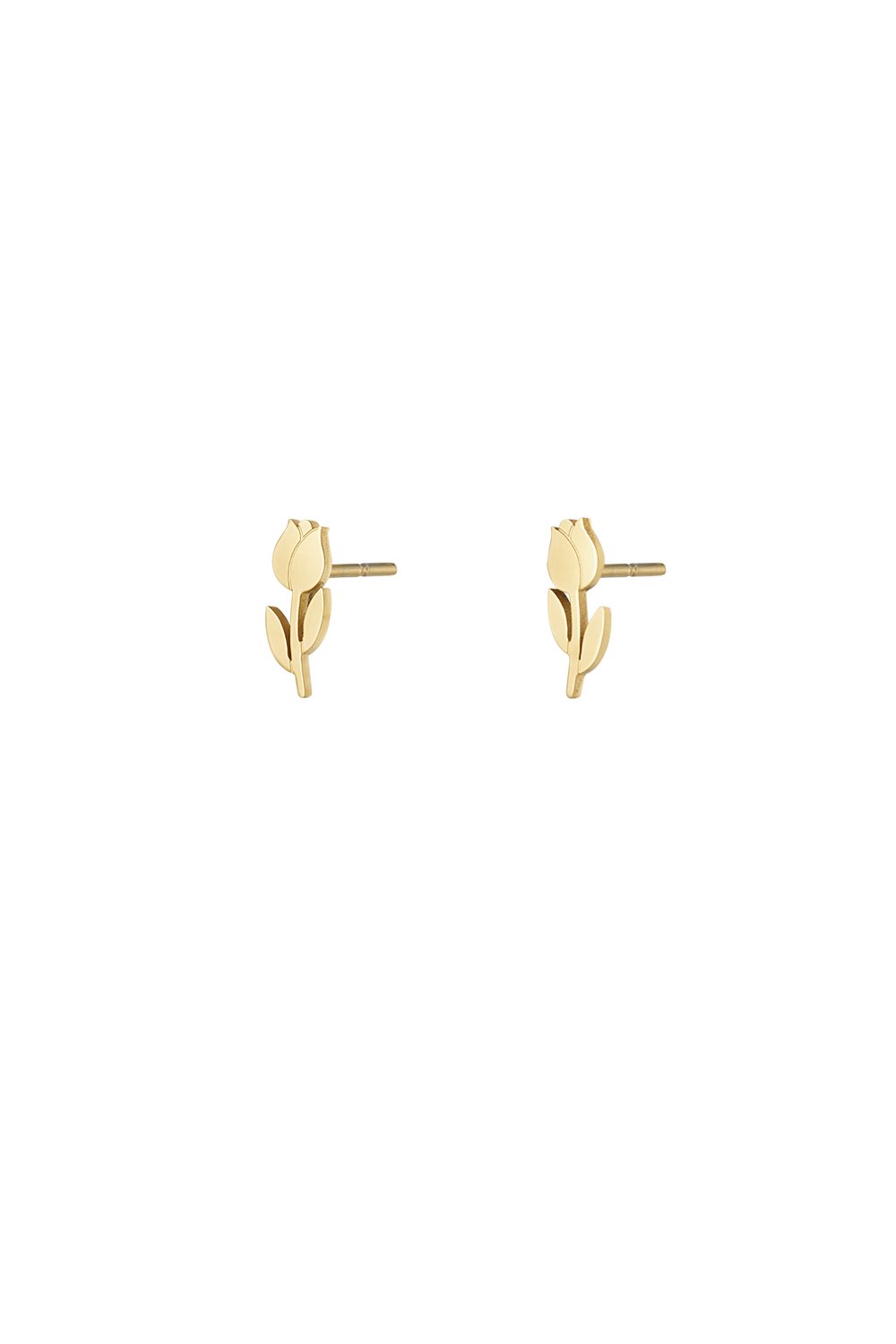 Gold Tulip Stud Earrings stainless steel earrings women's waterproof hypoallergeen