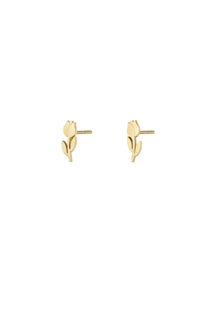 Gold Tulip Stud Earrings stainless steel earrings women's waterproof hypoallergeen