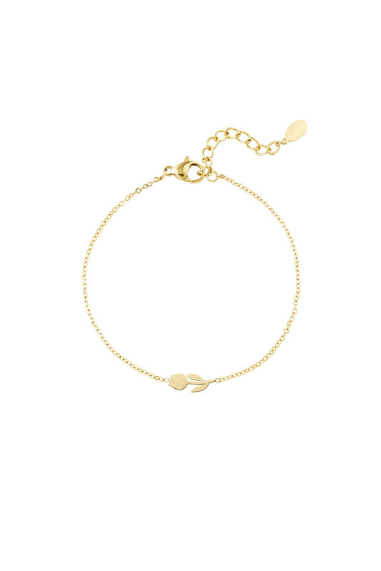 Gold Tulip Bracelet stainless steel bracelet women's waterproof hypoallergeen