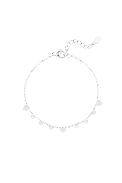 Silver Twinkle Of Love hearts Charm Bracelet stainless steel bracelet women's waterproof hypoallergeen