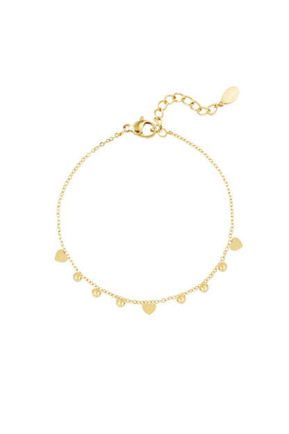 Gold Twinkle Of Love hearts Charm Bracelet stainless steel bracelet women's waterproof hypoallergeen