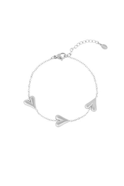 Silver Connected Hearts Bracelet stainless steel bracelet women's waterproof hypoallergeen