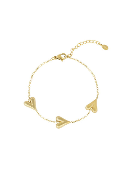 Gold Connected Hearts Bracelet stainless steel bracelet women's waterproof hypoallergeen