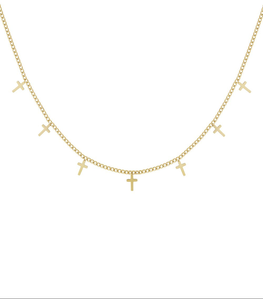 Gold Crosses Necklace stainless steel necklace women's waterproof hypoallergeen