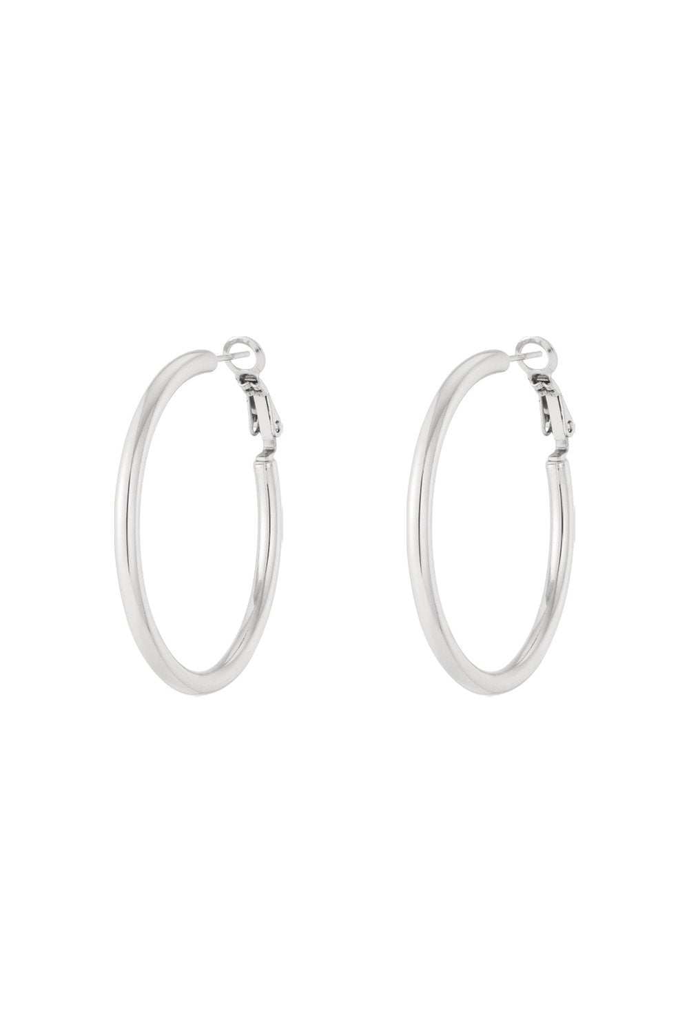 Zilverkleurige Hoops 4CM Oorbellen stainless steel oorbellen dames waterproof hypoallergeen