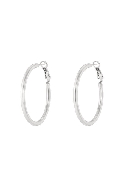 Zilverkleurige Hoops 4CM Oorbellen stainless steel oorbellen dames waterproof hypoallergeen