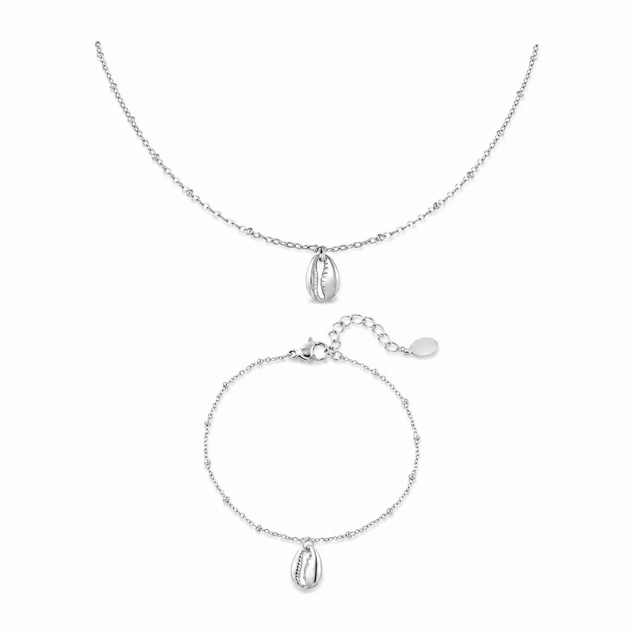 Shining Shell Shell Set Necklace + Bracelet