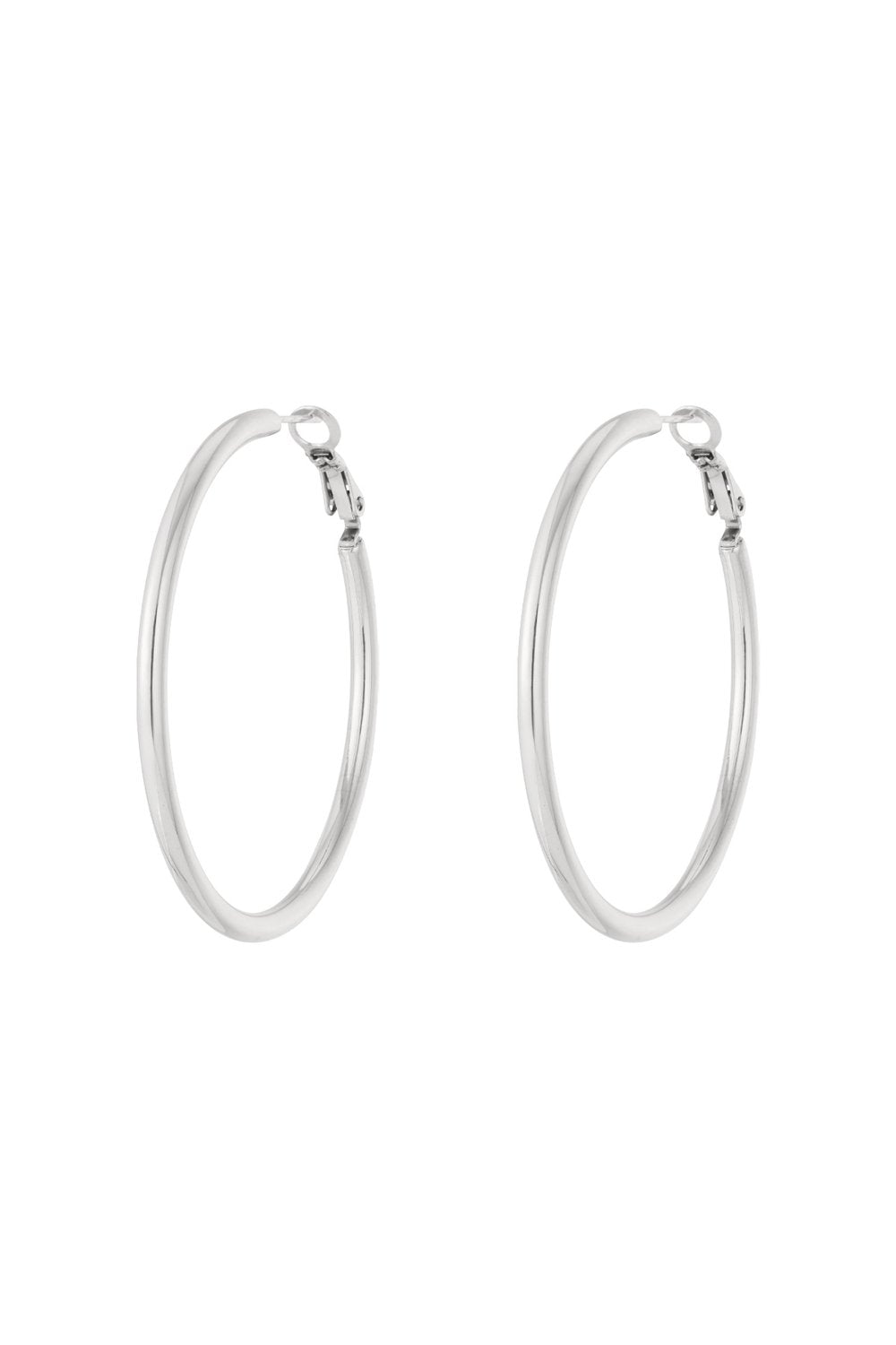 Zilverkleurige Hoops 5CM Oorbellen stainless steel oorbellen dames waterproof hypoallergeen