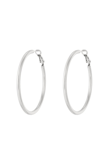 Zilverkleurige Hoops 5CM Oorbellen stainless steel oorbellen dames waterproof hypoallergeen