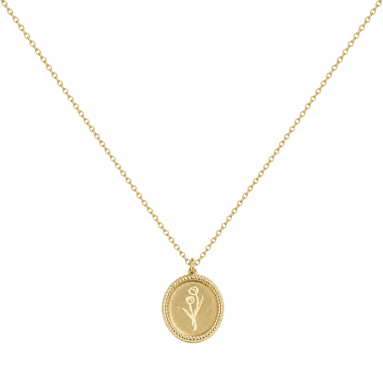 Goudkleurige Tulpbloesem Bloem Ketting stainless steel ketting dames waterproof hypoallergeen