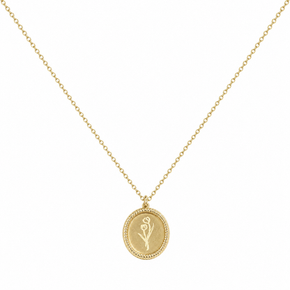 Goudkleurige Tulpbloesem Bloem Ketting stainless steel ketting dames waterproof hypoallergeen